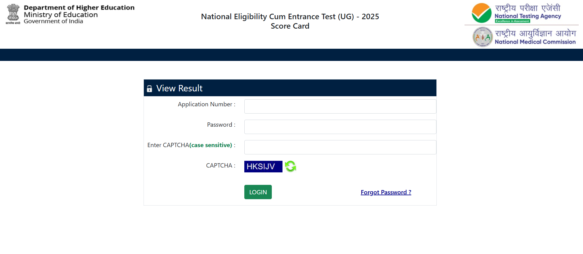 NTA NEET Result Out 14 Jun 2025 @neet.nta.nic.in